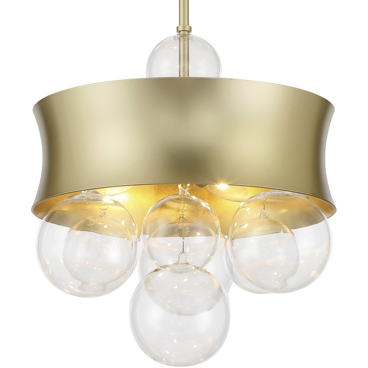 Verdi Square 3 Light 14 inch Soft Gold With Gold Leaf Convertible Pendant Ceiling Light